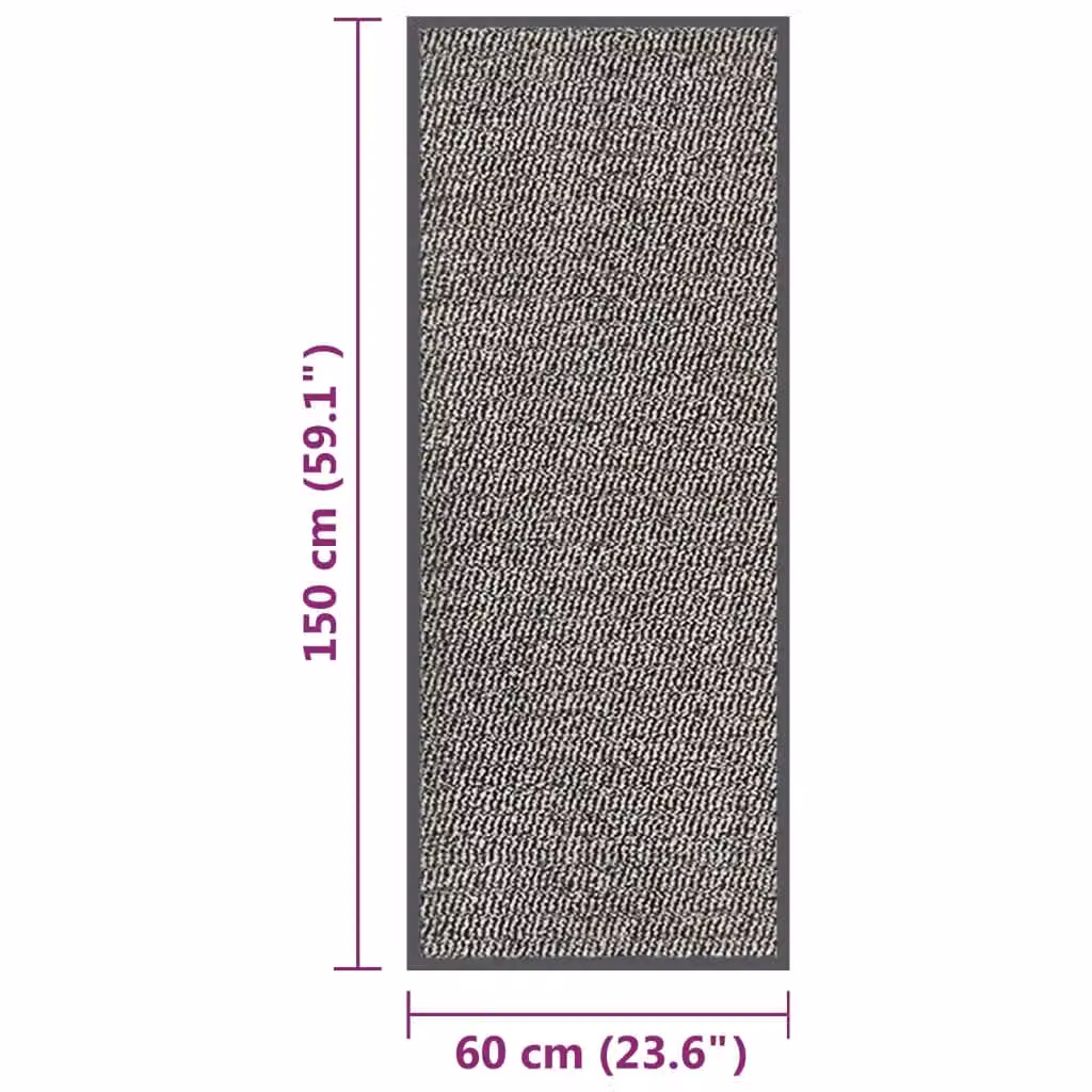 Berkfield Home Tufted Non-Slip Doormat, Brown, W: 60 cm, D: 150 cm – 2