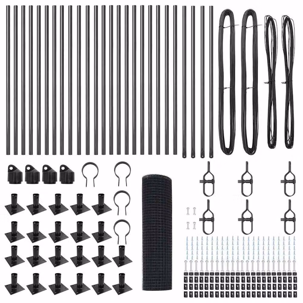 Berkfield Home Grey Steel Welded Wire Fence with 13 Flanged Posts, 0.8 x 50 m – 4
