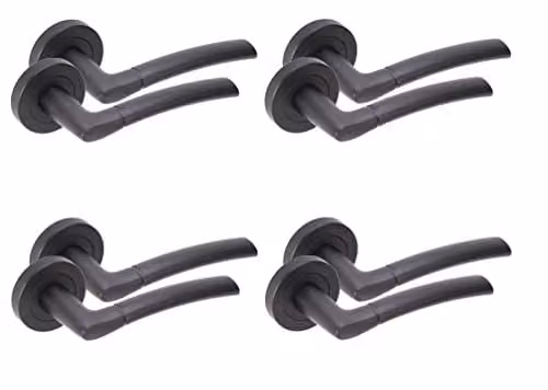 Golden Grace Indiana Lever Latch Door Handles in Matt Black Finish