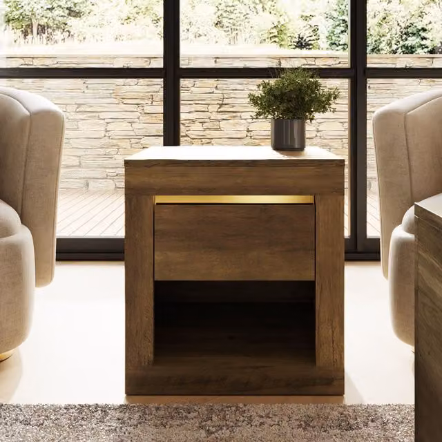 GFW Astley Square Lamp Table in Wild Oak and Gold – 2