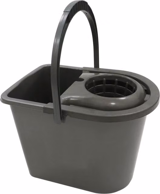 JVL 15 Litre Recycled Plastic Mop Bucket with Wringer, Grey