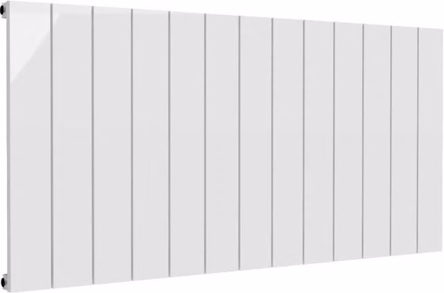 Bathroom Kingdom Casina White Single Flat Panel Horizontal Aluminium Radiator W: 123 cm, H: 60 cm