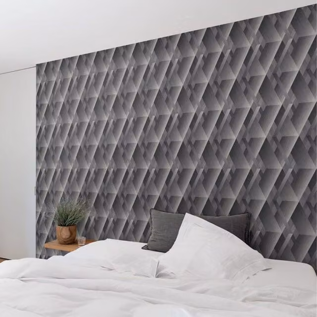 Grandeco Geometric Abstract Modern Wallpaper in Grey