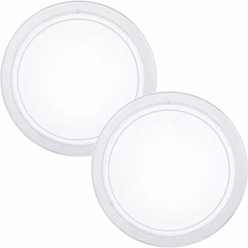 Loops 2 Pack Modern Round Wall and Ceiling Light in White and Transparent Glass – 1