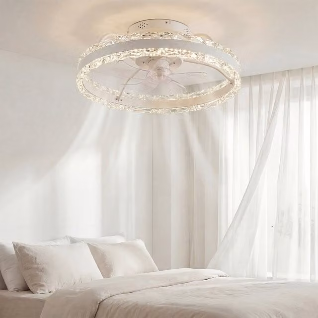 Emitto Dimmable LED Ceiling Fan Light with Remote and App Control, White