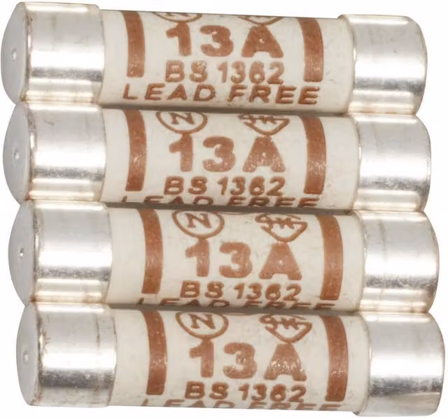 Deta Vimark 13a Fuse Pack of 4, White and Multicolour, UK Standard