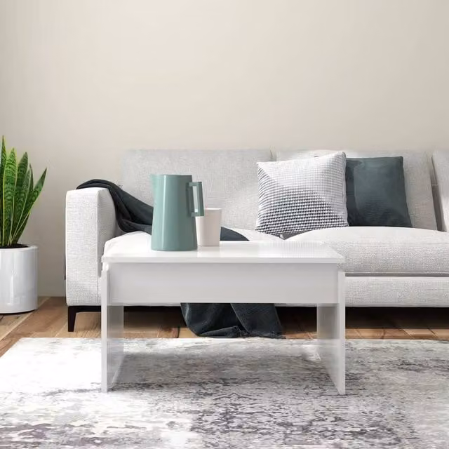 Berkfield Home Modern High Gloss White Coffee Table W/D/H: 68 x 50 x 38 cm – 1