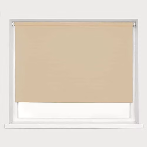 Caecus Blackout Roller Blind, Beige, W: 210 cm, H: 210 cm