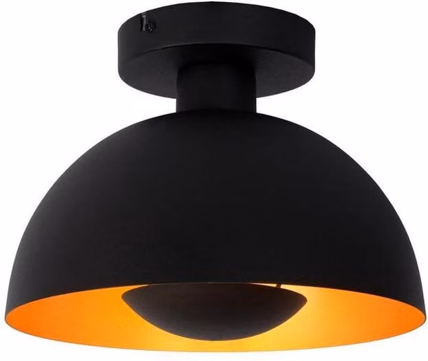 Netlighting Siemon Modern Round Flush Ceiling Light, Black, Diameter: 25 cm – 1