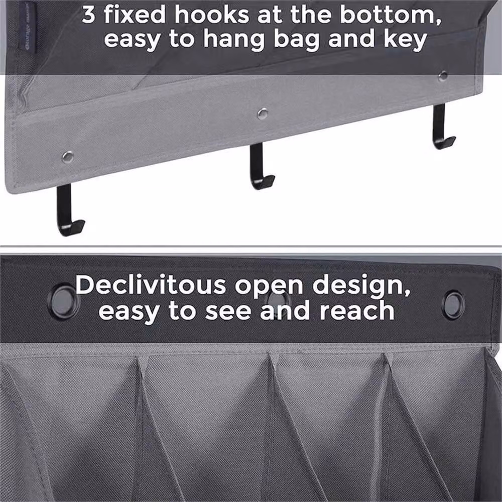 Nordara 11 Pocket Over Door Hanging Shoe Rack Organiser in Grey – 4