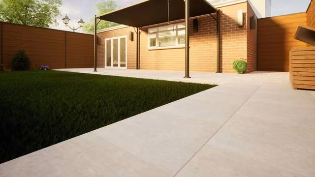 PBSL Group Concrete Look Porcelain Stoneware Paving, Pack of 2, W: 60 cm, D: 60 cm, H: 2 cm