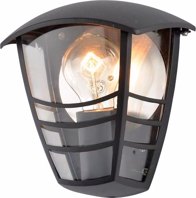 Litecraft Francis Black Metal Outdoor Half Wall Lantern