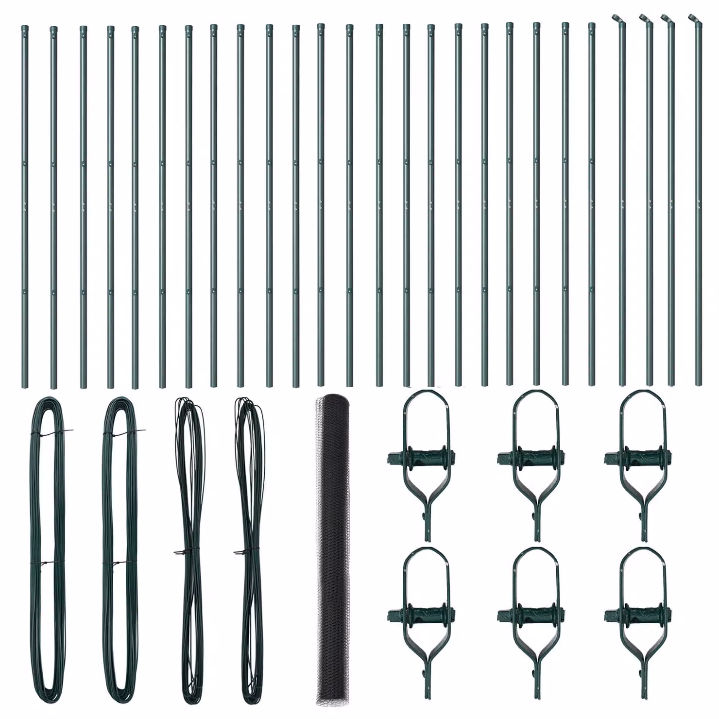 Berkfield Home Hexagon Steel Fence in Grey and Green, 1.6 x 50 m – 2