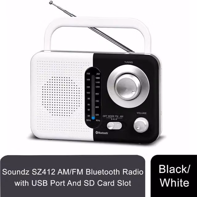 Aquarius Portable Bluetooth DAB+ FM AM Radio with USB Playback - White