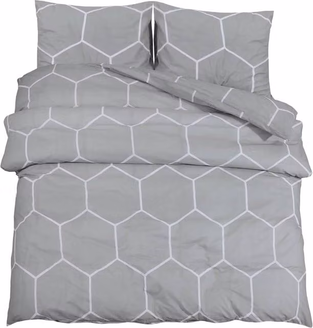 Berkfield Home Grey Cotton Duvet Cover and Pillowcase Set, 200 x 200 cm – 1