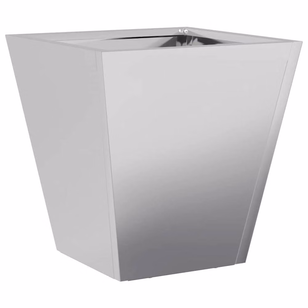 Berkfield Home Durable Galvanised Steel Garden Planter Tub in Grey, W/D/H: 30 x 30 x 30 cm – 3