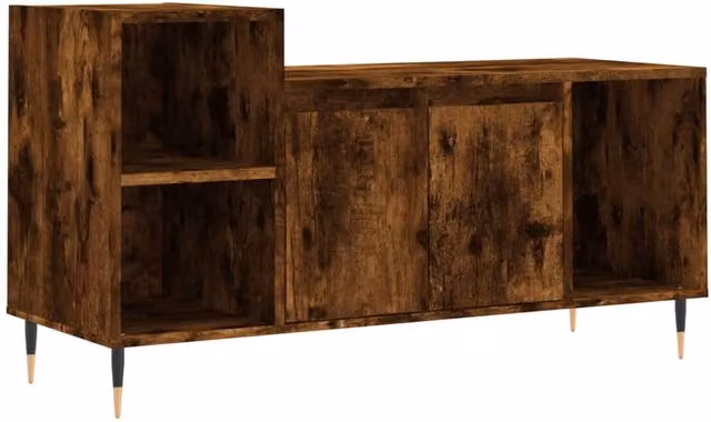 Berkfield Home Smoked Oak TV Cabinet in Brown, W/D/H: 100 x 35 x 55 cm
