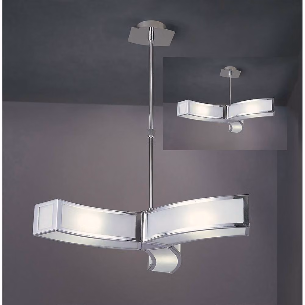 Netlighting Duna GU10 3-Light Pendant Lamp in Polished Chrome and Grey – 2