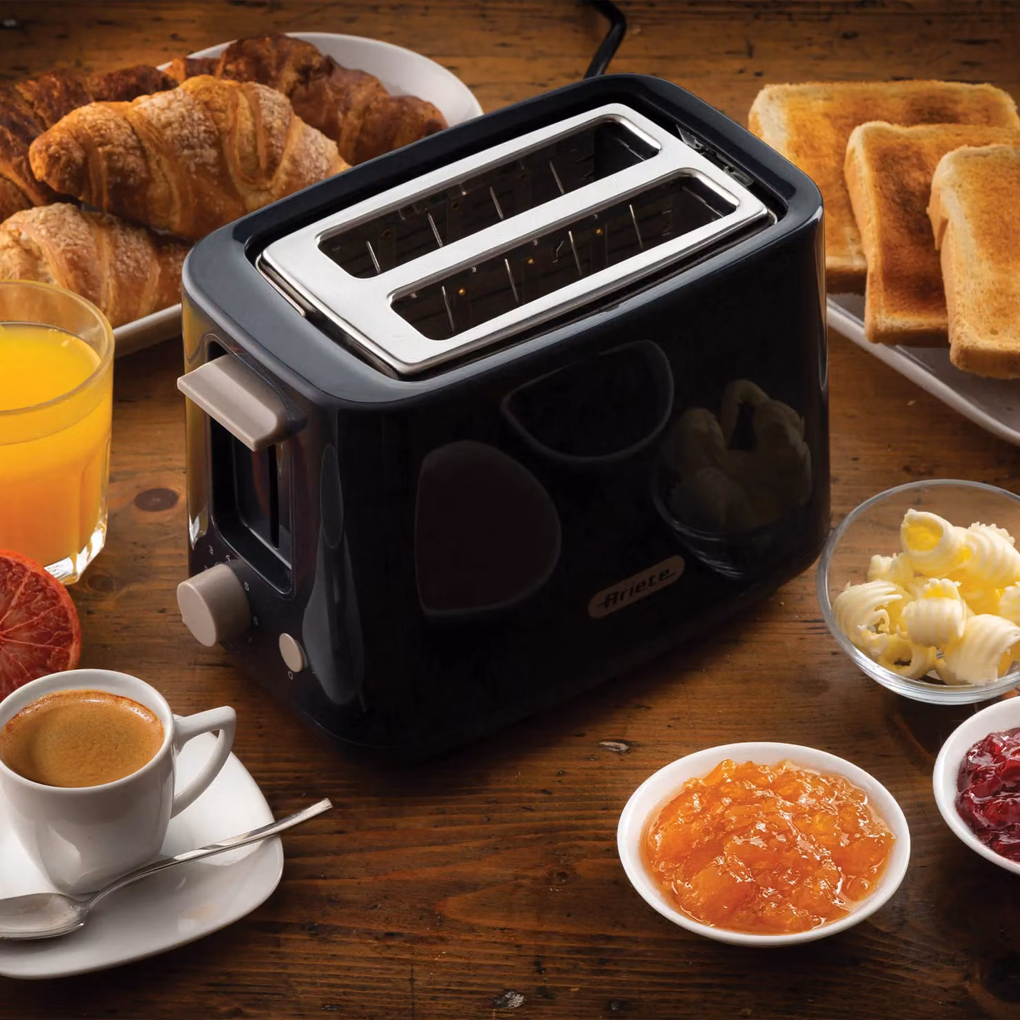 Ariete Breakfast Line 2 Slice Toaster in Grey and Black – 3