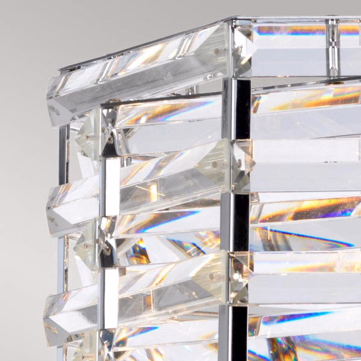 Netlighting Shoal Grey and Transparent Crystal Single Light Pendant with Polished Nickel Finish and E27 Socket – 2