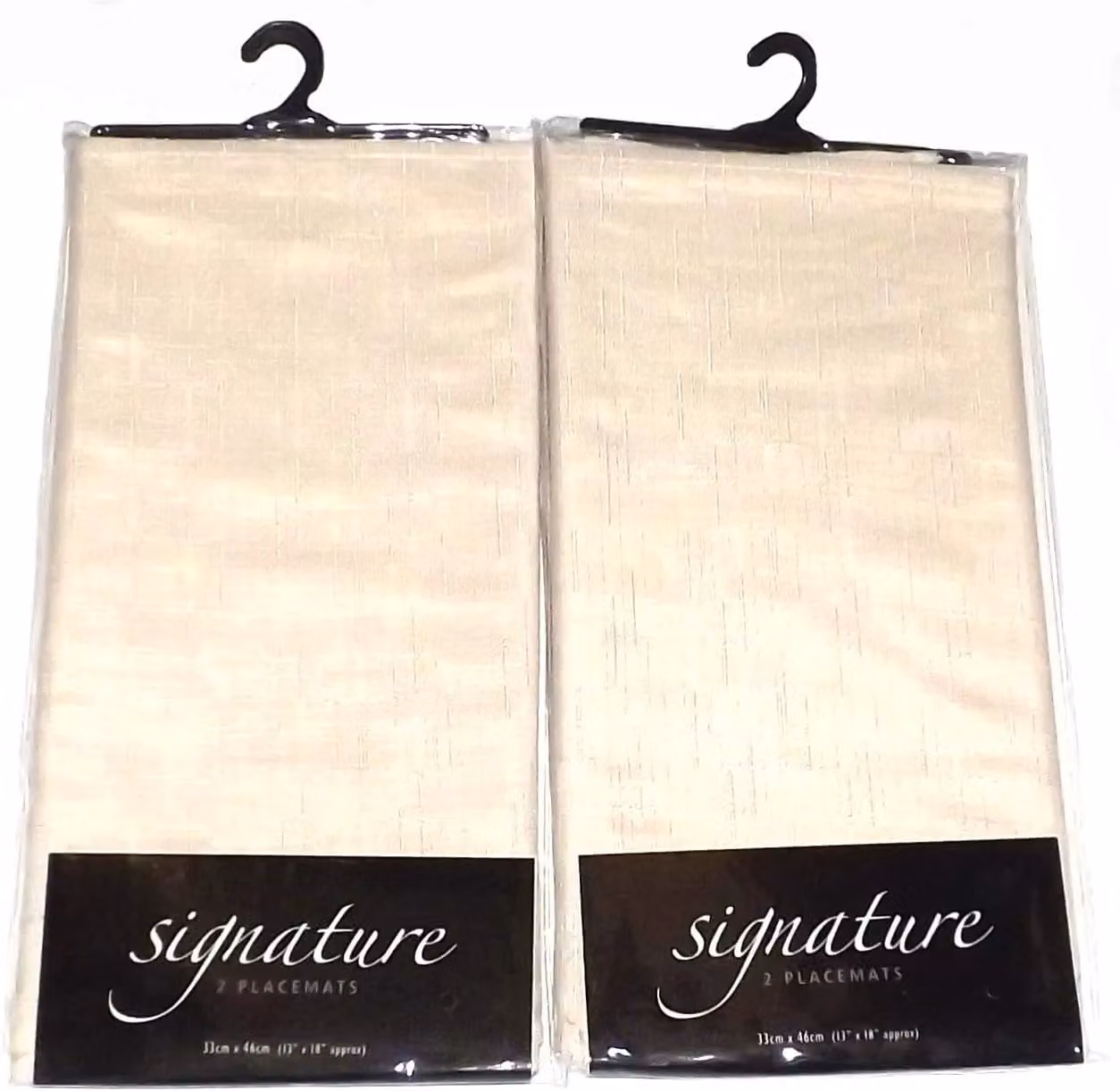 Gr8 Home Set of 4 Plain Cream Polyester Rectangular Placemats – 2