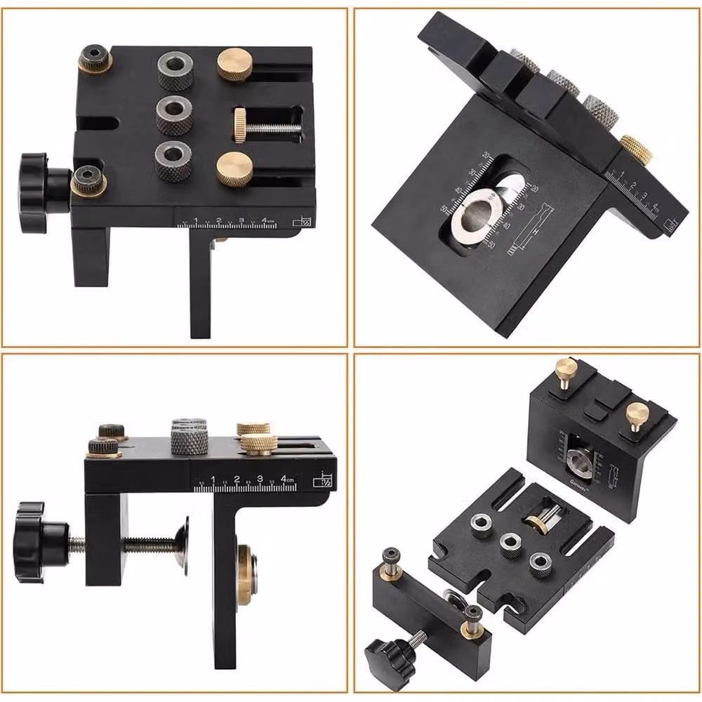 FLAVORA 3 in 1 Woodworking Dowel Jig Drill Guide and Pocket Hole Kit in Black – 6