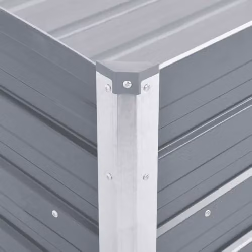 vidaXL Galvanised Steel Raised Bed Planter, Grey, W: 100 cm, D: 40 cm, H: 45 cm – 4