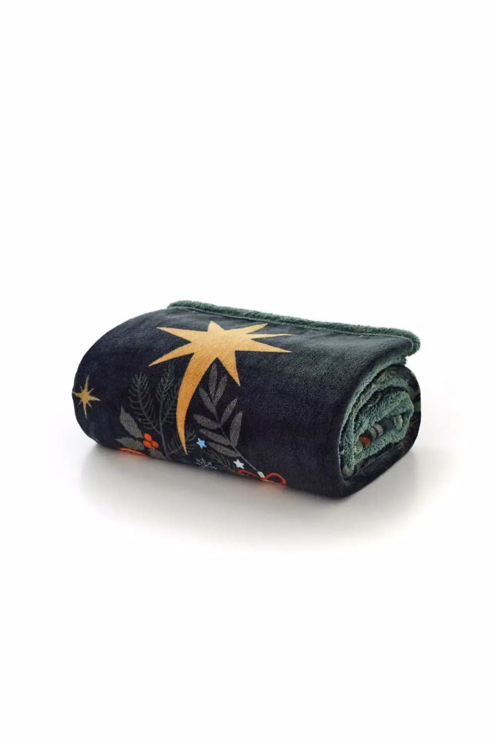 Deyongs Traditional Christmas Tree Printed Soft Fluffy Throw Blanket in Navy Blue, W: 130 cm, D: 170 cm – 2
