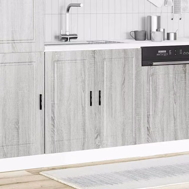 Berkfield Home Porto Sink Base Cabinet in Grey Sonoma, W/D/H: 80 x 46 x 81.5 cm