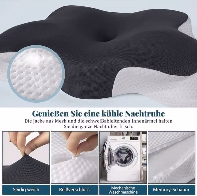 NESTLUNE Grey Memory Foam Cot Pillow for Babies – 1