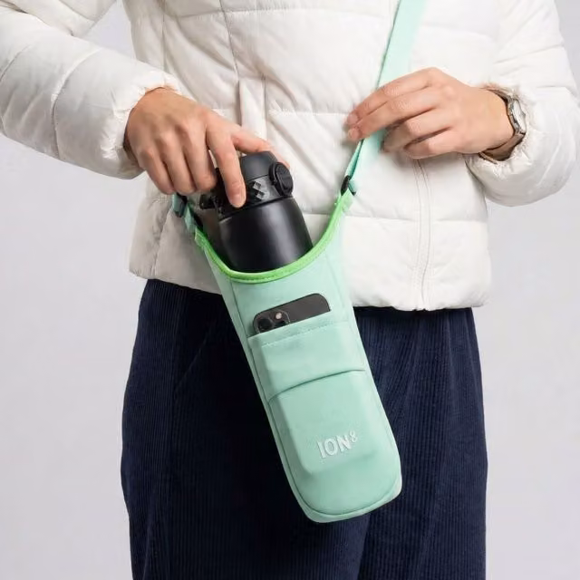 ION8 Water Bottle Fabric Carrier in Green, One Size