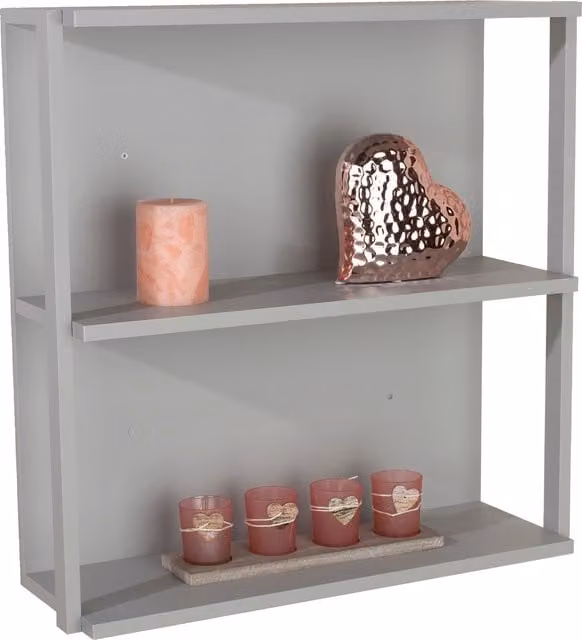 Arran 3 Shelf Medium Wall Unit in Matt Light Grey by Core Products Ltd