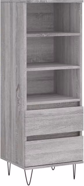 Berkfield Home Grey Sonoma Highboard W/D/H: 40 x 36 x 110 cm