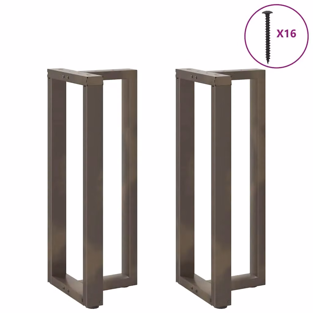 Berkfield Home T-Shaped Bar Table Legs, 2 Piece Set in Black Matt Steel, W: 40 cm, D: 35 cm, H: 101 cm – 2