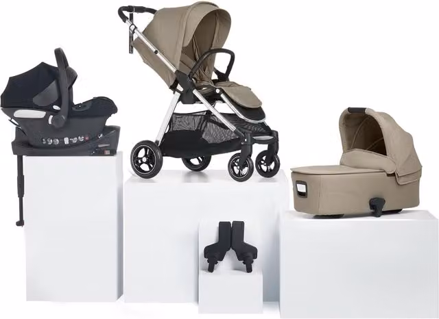 Cybex Flip XT Pushchair Bundle with Aton B Car Seat, Isofix Base and Carrycot, 5 Pieces, Sage Grey