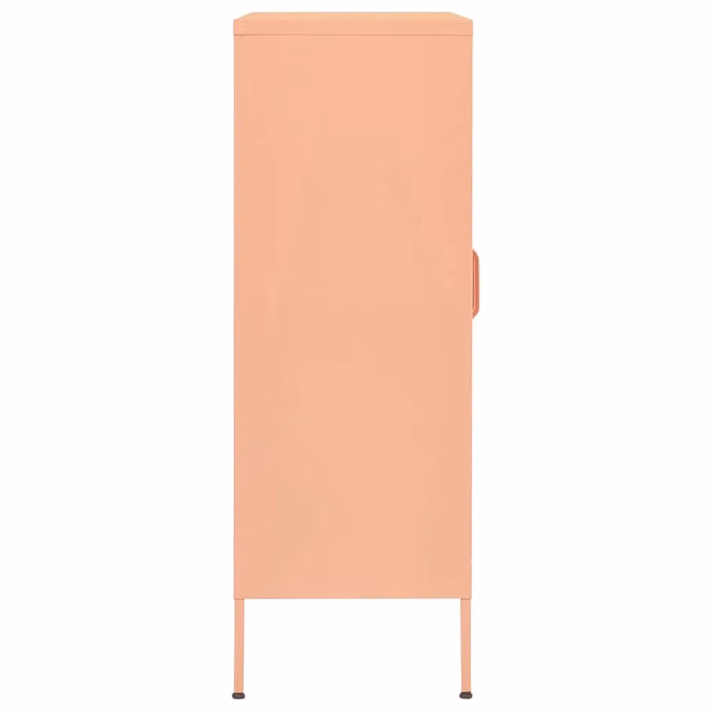 Berkfield Home Modern Pink Steel Storage Cabinet with Glass Doors W/D/H: 80 x 35 x 101.5 cm – 3