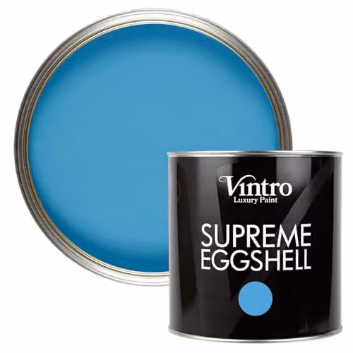 Vintro Blue Trinity Water Based Satin Eggshell Paint for Walls, Wood and Trim, 2.5 Litres