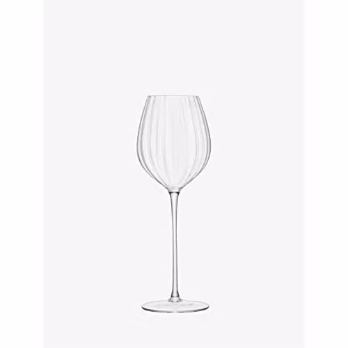 LSA International Aurelia Striped Wine Glass, Transparent, 430 ml, Set of 2