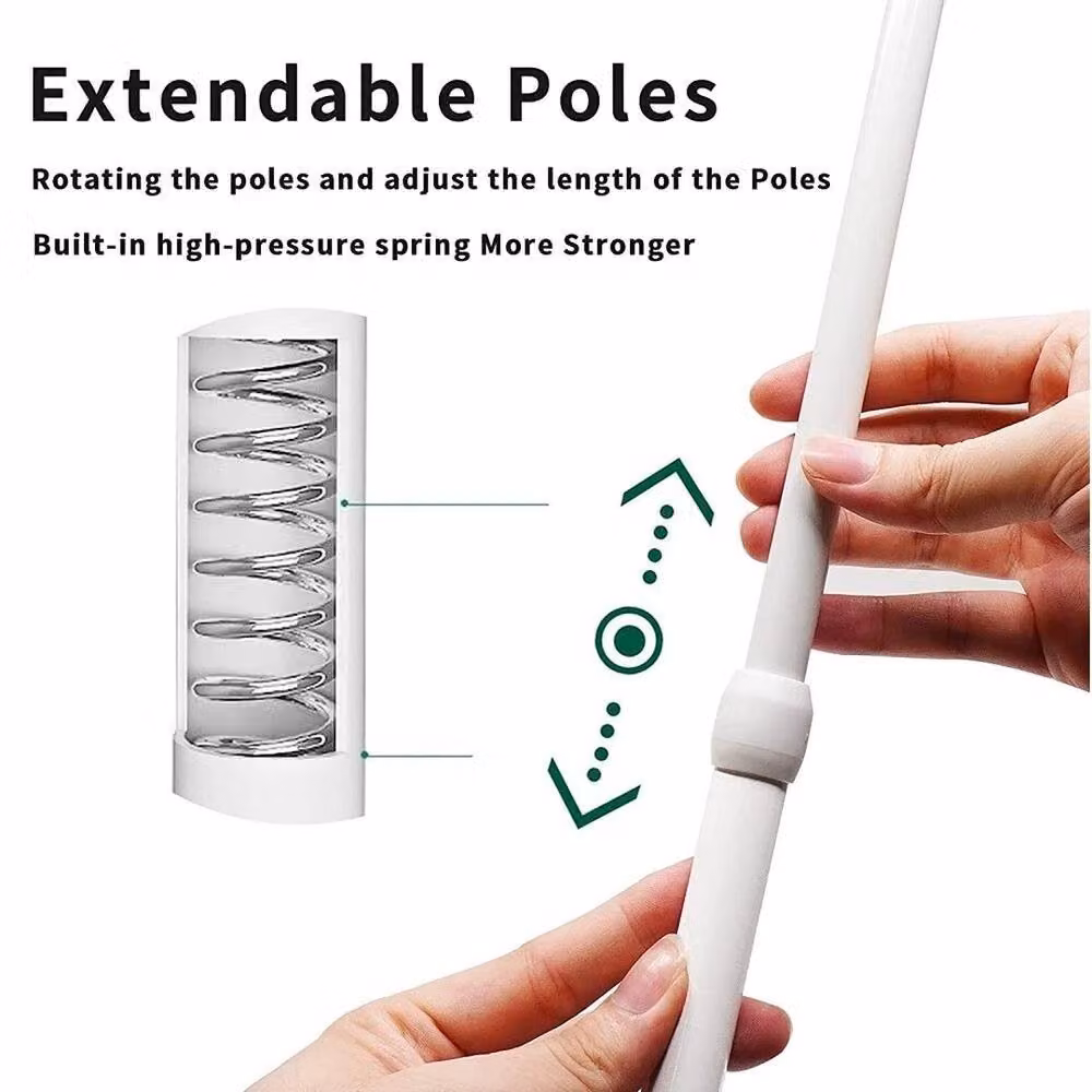 NESTLUNE White Extendable Spring Loaded Telescopic Curtain Rail – 4