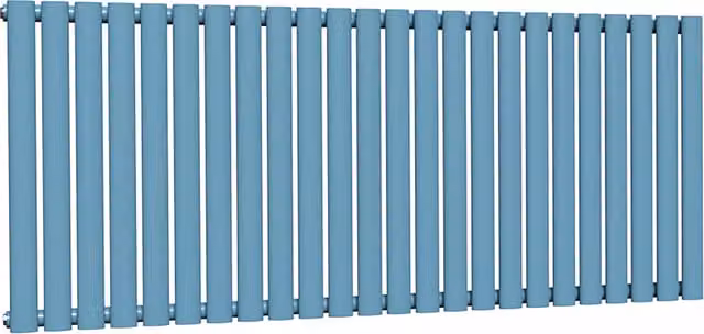 Lux Heat Oval Horizontal Coloured Radiator in Denim Blue, W: 60.0 cm, H: 144.0 cm