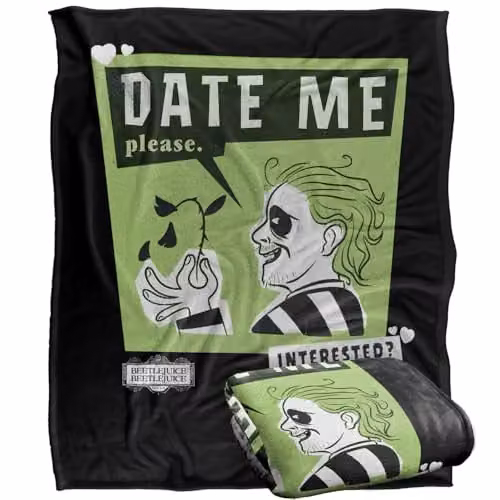 LOGOVISION Beetlejuice 2 (2024) Date Me Super Soft Fleece Throw Blanket, Multicolour, W/D/H: 152 x 127 cm