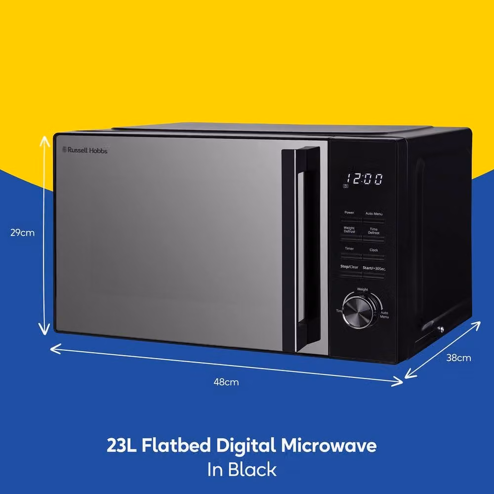 Russell Hobbs 23L Flatbed Digital Solo Microwave RHFM2365 in Black – 2