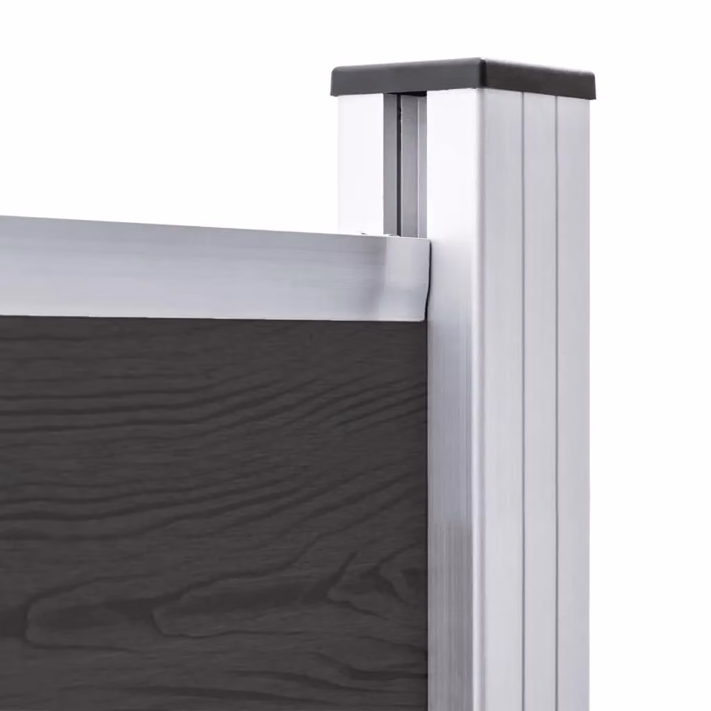 Berkfield Home WPC Fence Panel, Black, H 175 x W 146 cm – 3