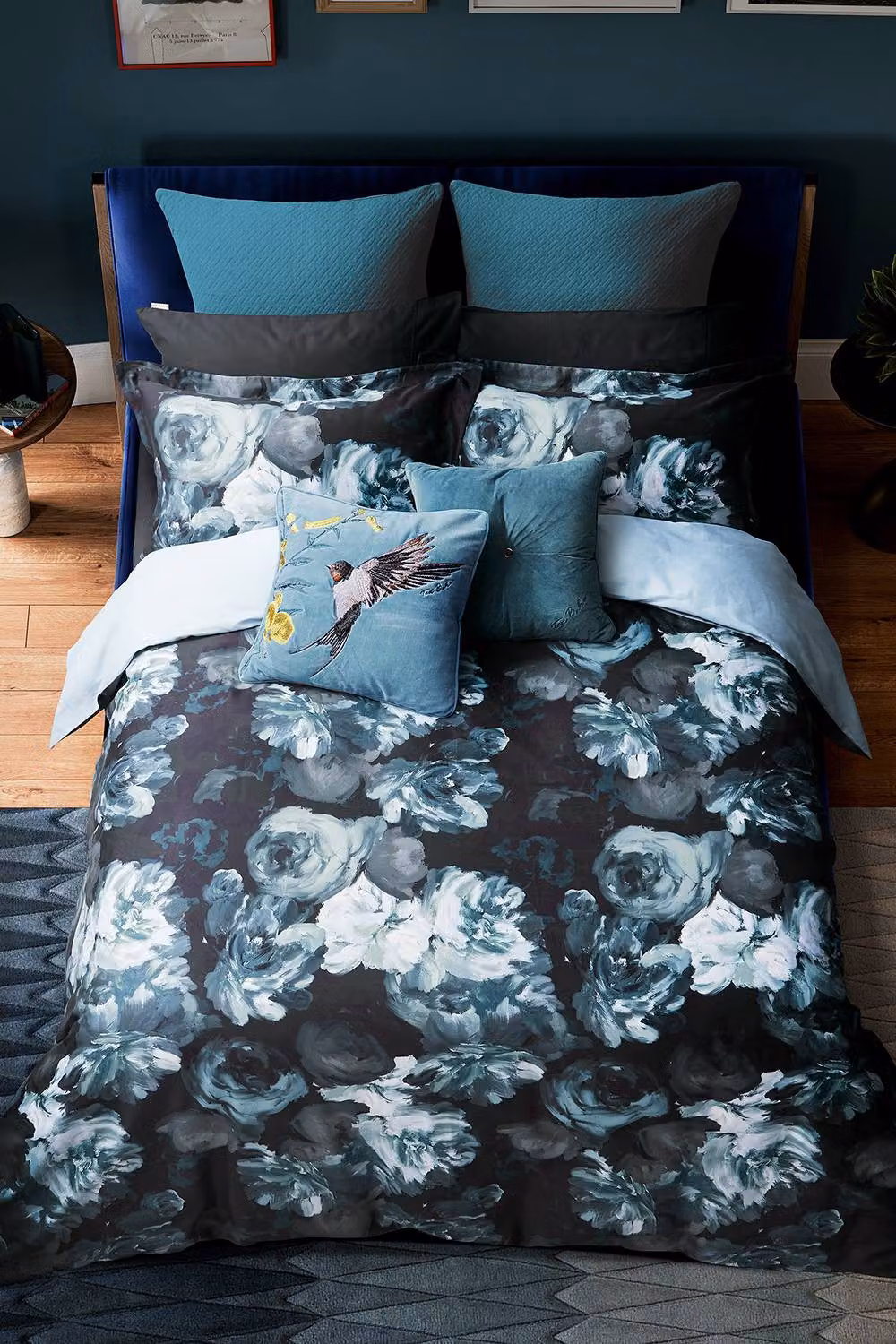 Ted Baker Painted Blooms Cotton Mako Satin Duvet Cover and Pillowcase Set, Multicolour, W: 200 cm x H: 200 cm – 3