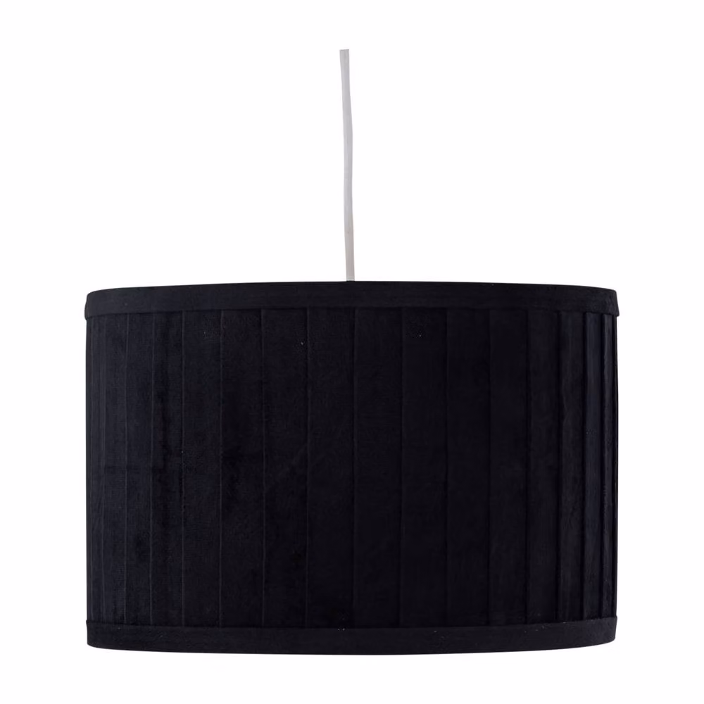First Choice Lighting Sundance Black Velvet Pleated Round Lamp Shade with Gold Inner, Diameter: 30 cm – 5