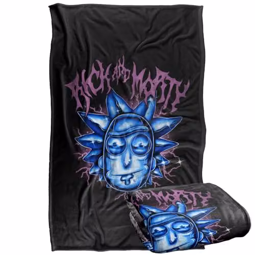 LOGOVISION Rick and Morty Rick Sanchez Super Soft Fleece Throw Blanket, Multicolour, W/D/H: 91 x 147 cm