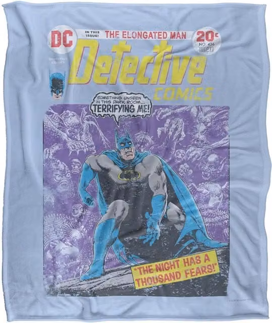 DC Comics Batman A Thousand Fears Blanket, White and Multicolour, W: 152 cm, D: 127 cm