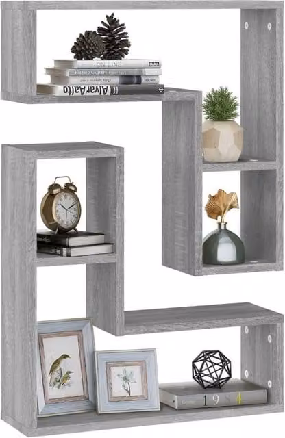 Berkfield Home Decorative Wall Shelves, 2 Piece Set in Grey Sonoma, W/D/H: 50 x 15 x 50 cm – 1