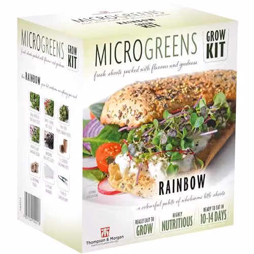 Thompson & Morgan Rainbow Microgreens Seed Grow Kit for Indoor Year-Round Growing