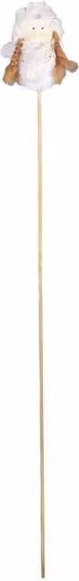 KDMD White Fuzzy Angel on Stick Christmas Tabletop Decorations, Pack of 12